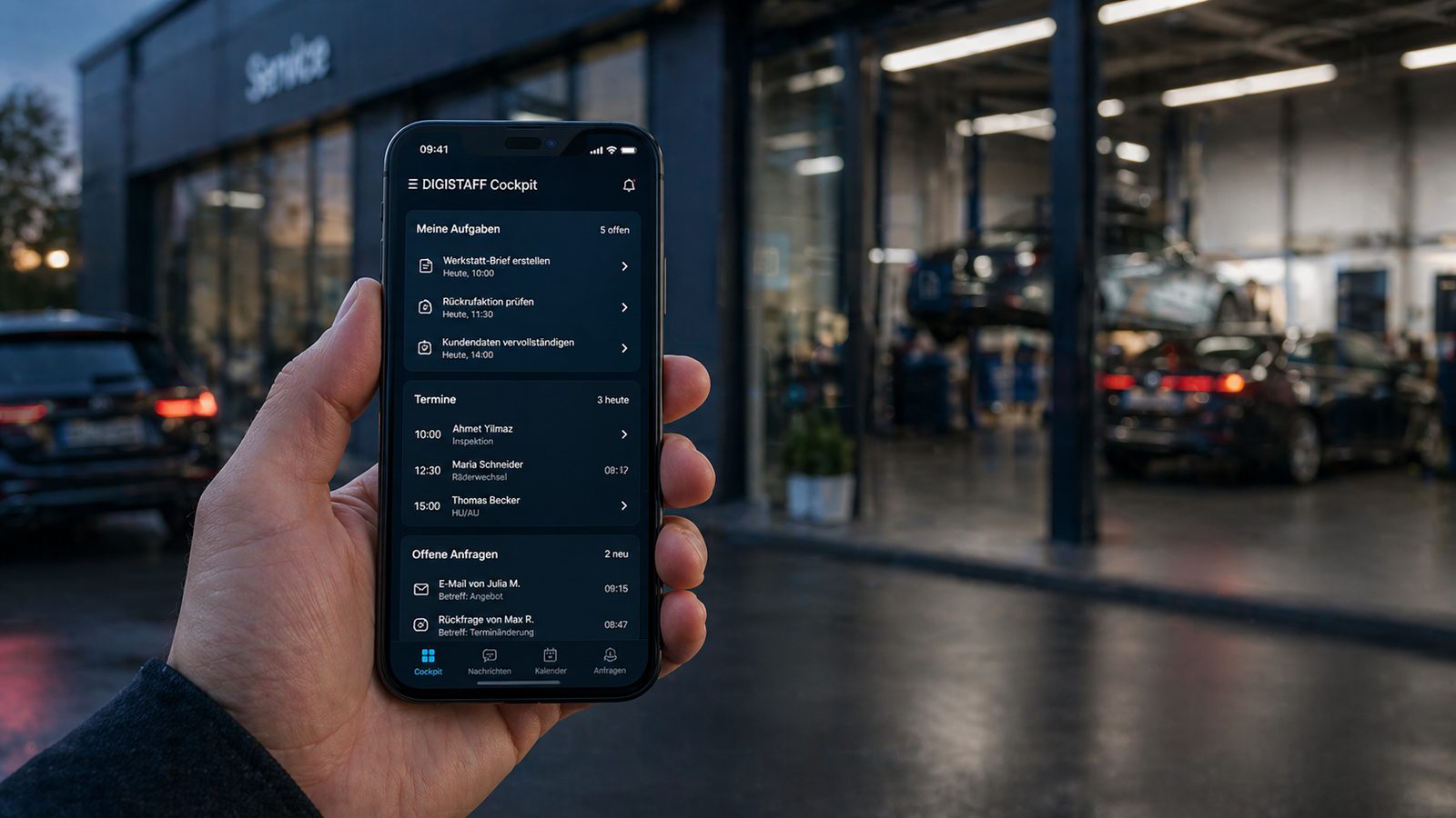 Werkstatt-Erreichbarkeit verbessern: mobiles Cockpit mit Auftragsstatus und Kundenkommunikation