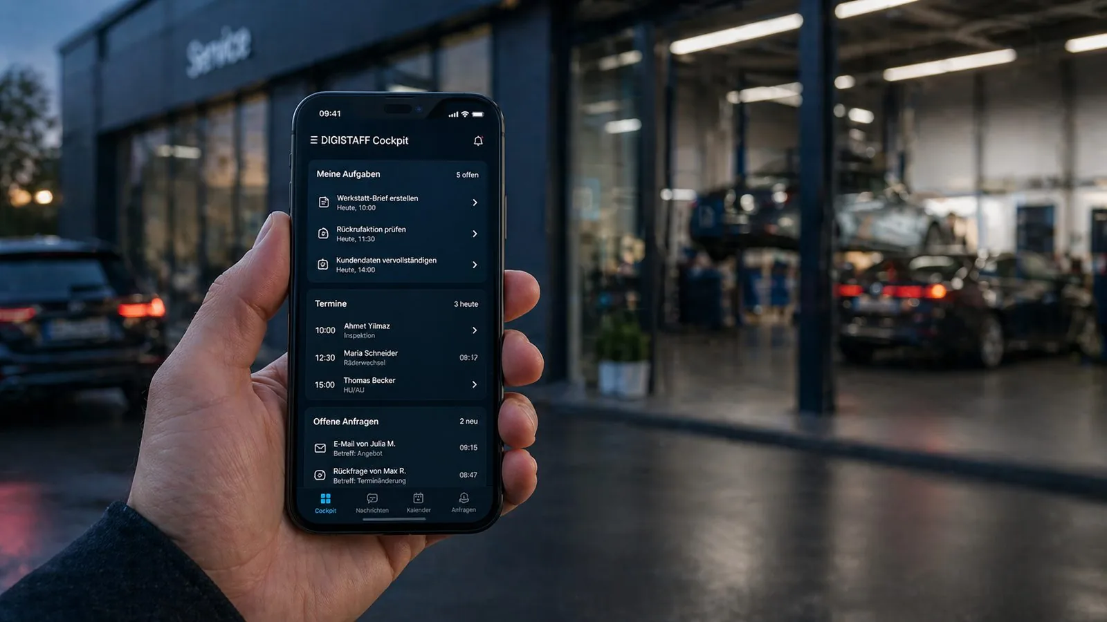 Werkstatt-Erreichbarkeit verbessern: mobiles Cockpit mit Auftragsstatus und Kundenkommunikation